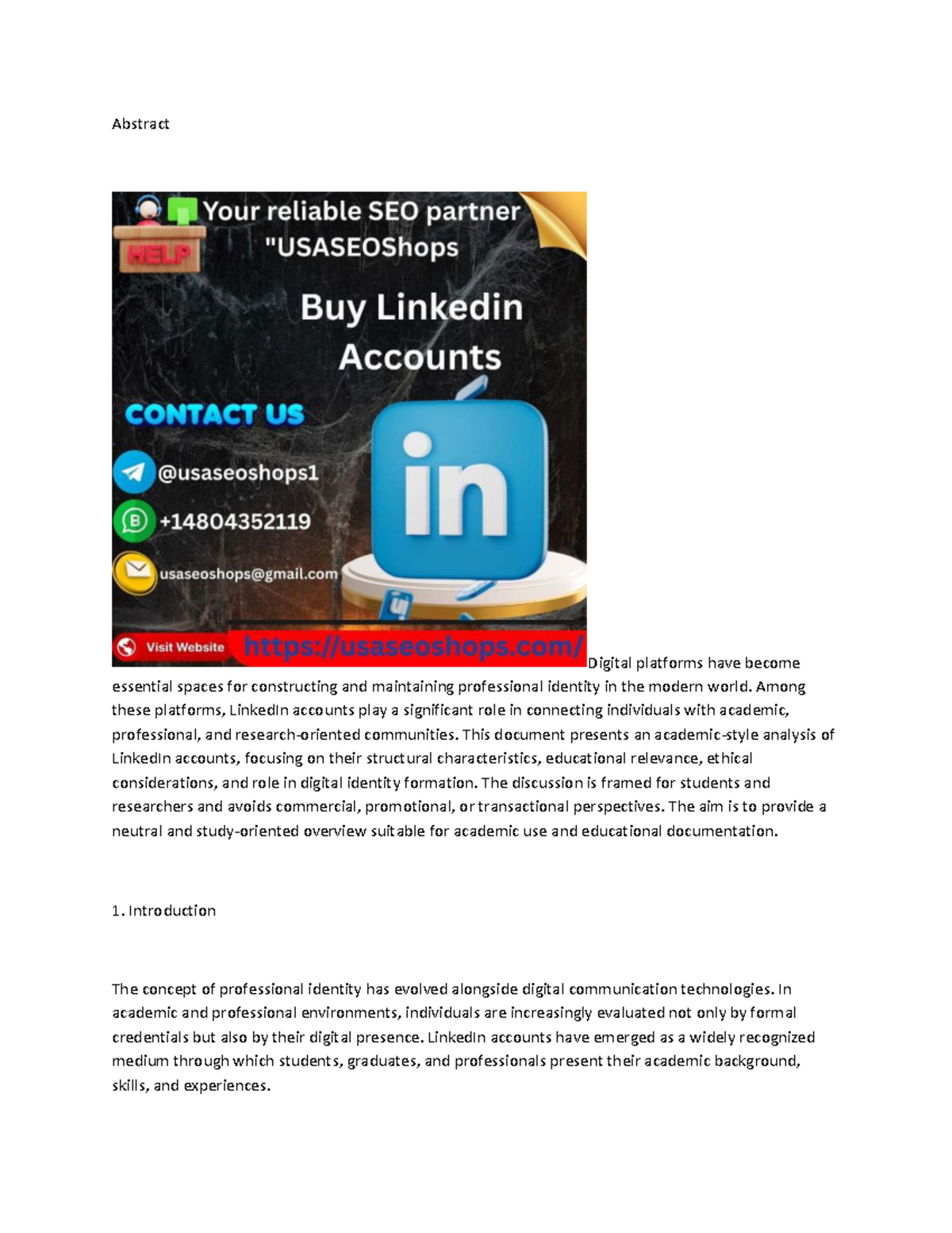 Academic Analysis of LinkedIn Accounts: Structure & Ethics - Studocu