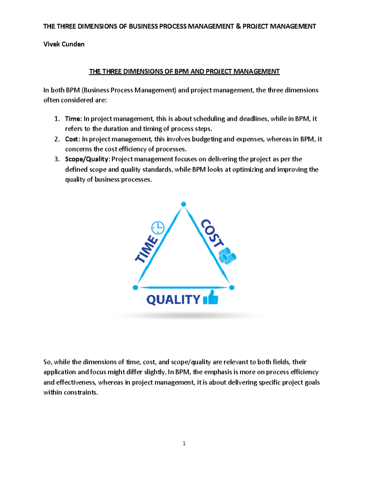 L13.1 Three Dimensions of BPM & Project Management Analysis - Studocu