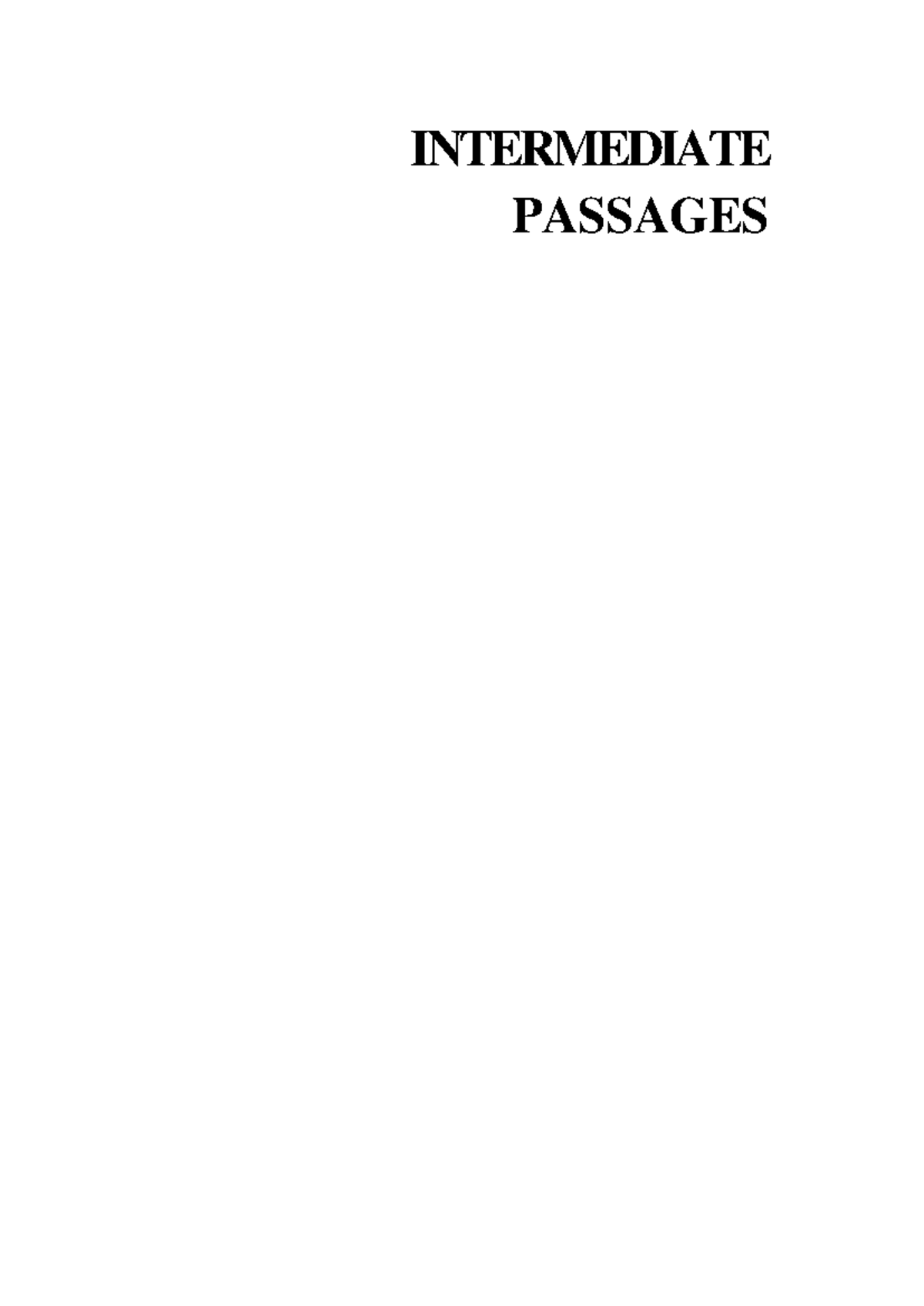 Intermediate Passages for ELS Course: Reading Comprehension Lessons ...