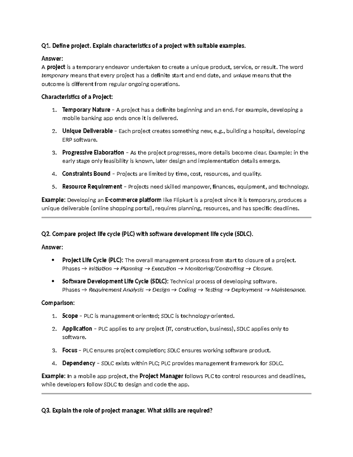 Q1 - Project Management Notes (SPM) - Studocu