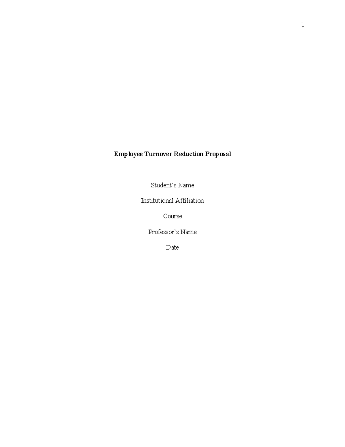 Comp T3 - Employee Turnover Reduction Proposal and Strategies - Studocu