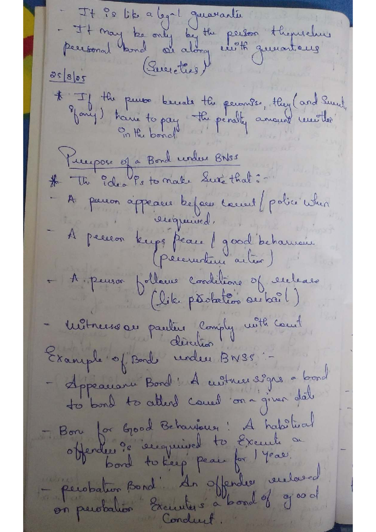 BNSS Notes: Understanding Legal Bonds and Criminal Court Hierarchy ...