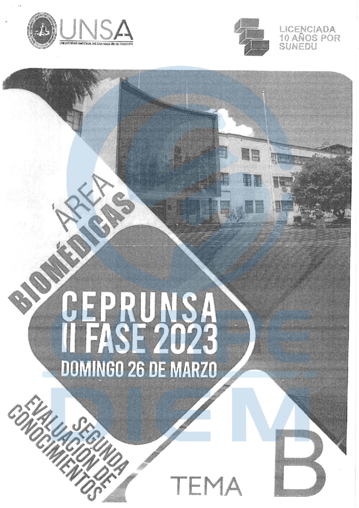EXAM CPU II FASE 2023 AREA Biomedicas 26-03-23 - IMVERSIES UNSA ...