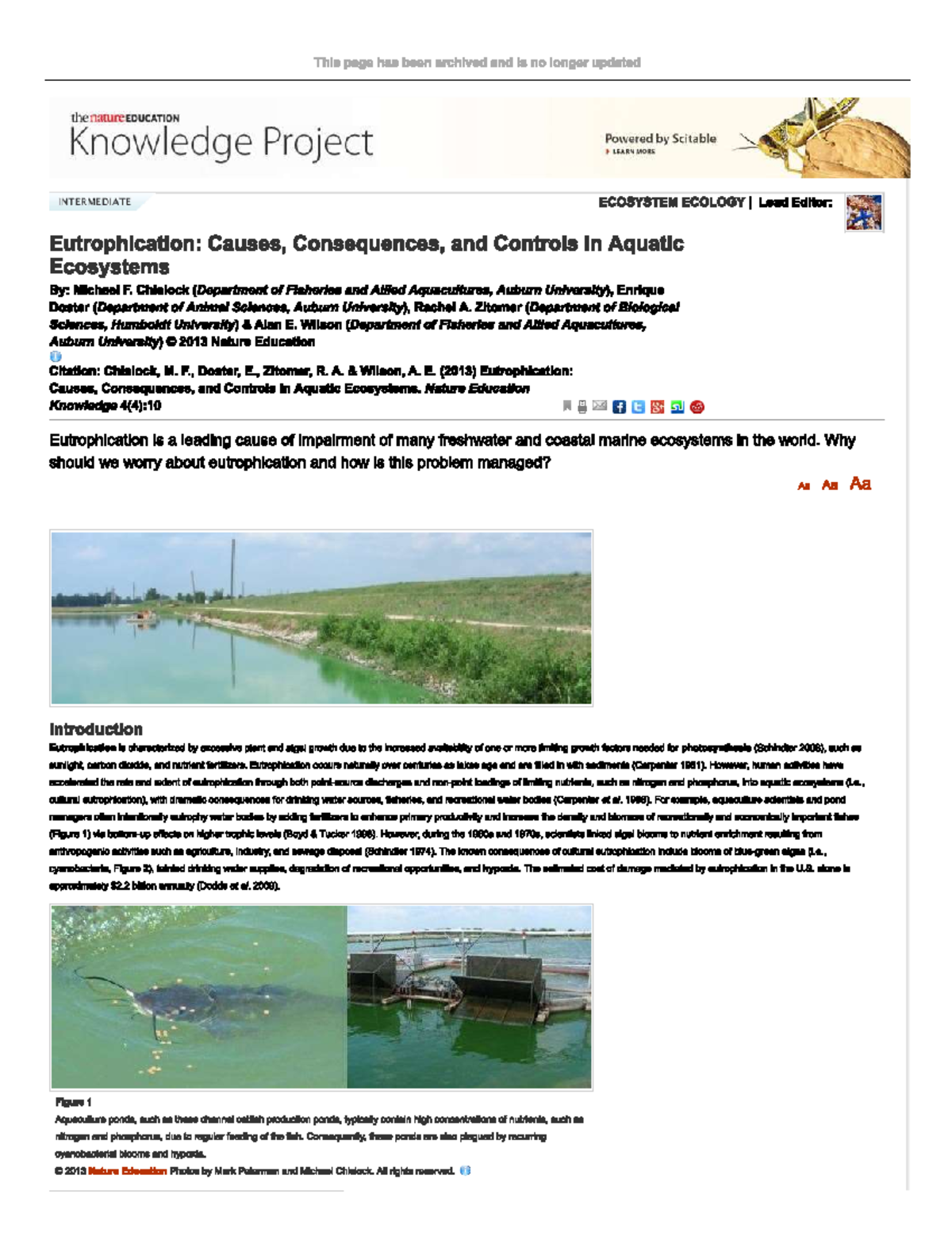 Eutrophication Overview: Key Reference Notes for Study - Studocu