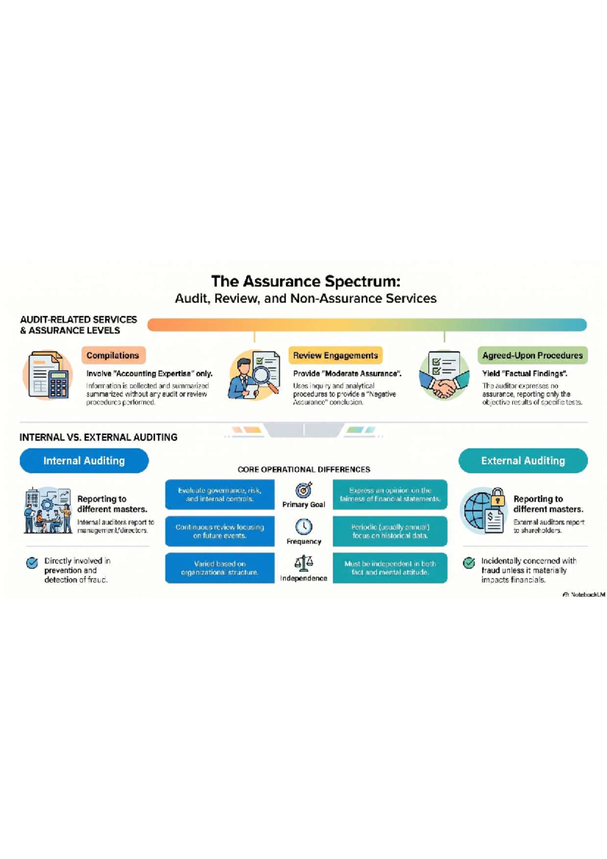 AUD689: Assurance Spectrum - Internal vs. External Auditing Notes - Studocu