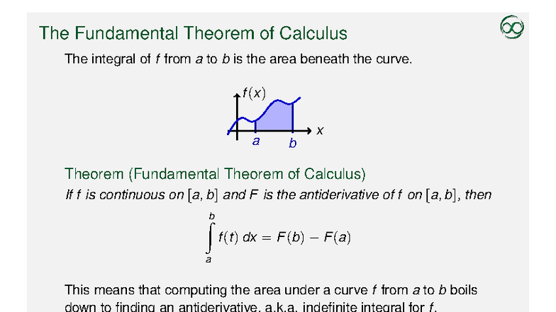 Integration Basics: Fundamental Theorem of Calculus Notes - Studocu
