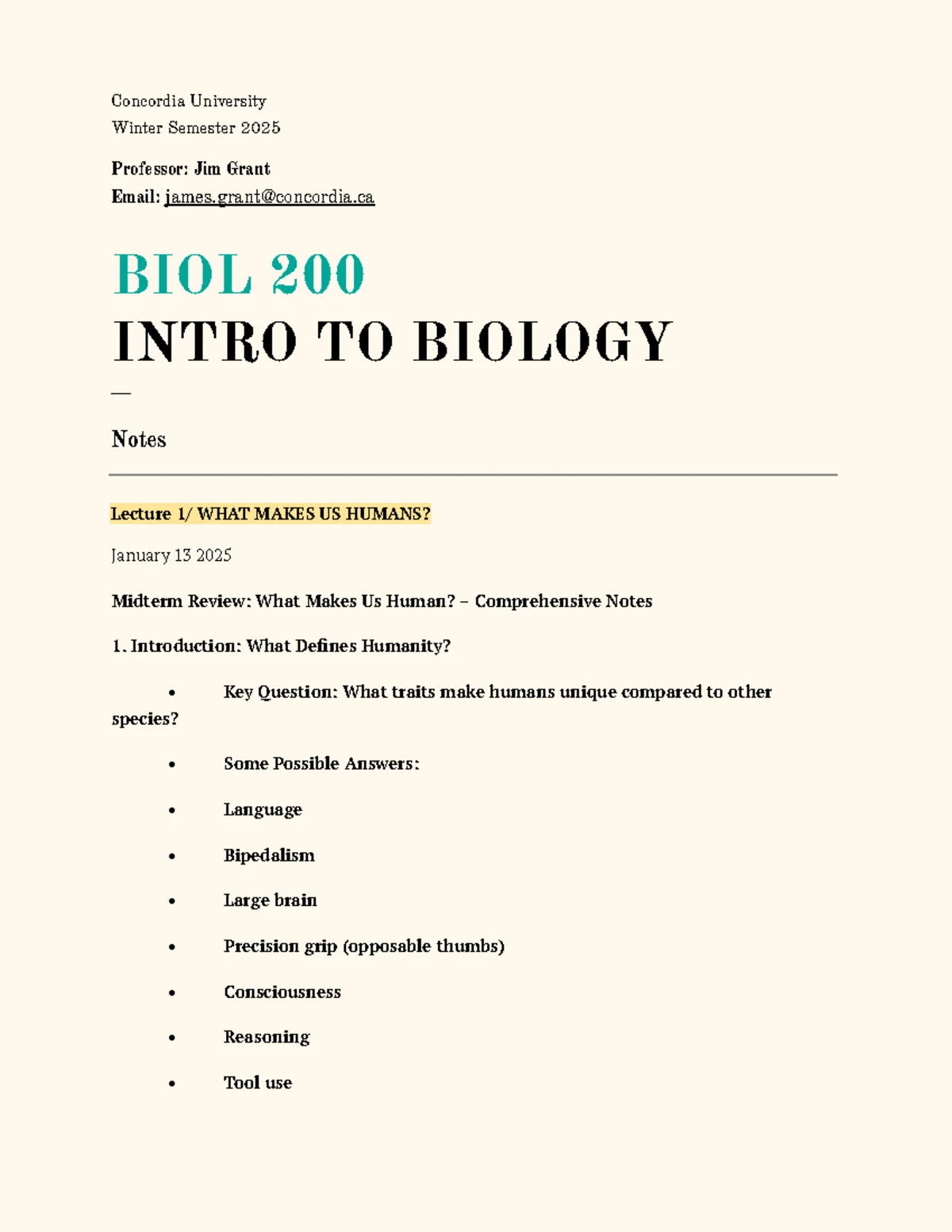 BIOL 200 Course Outline 2025: Key Details and Schedule - Studocu