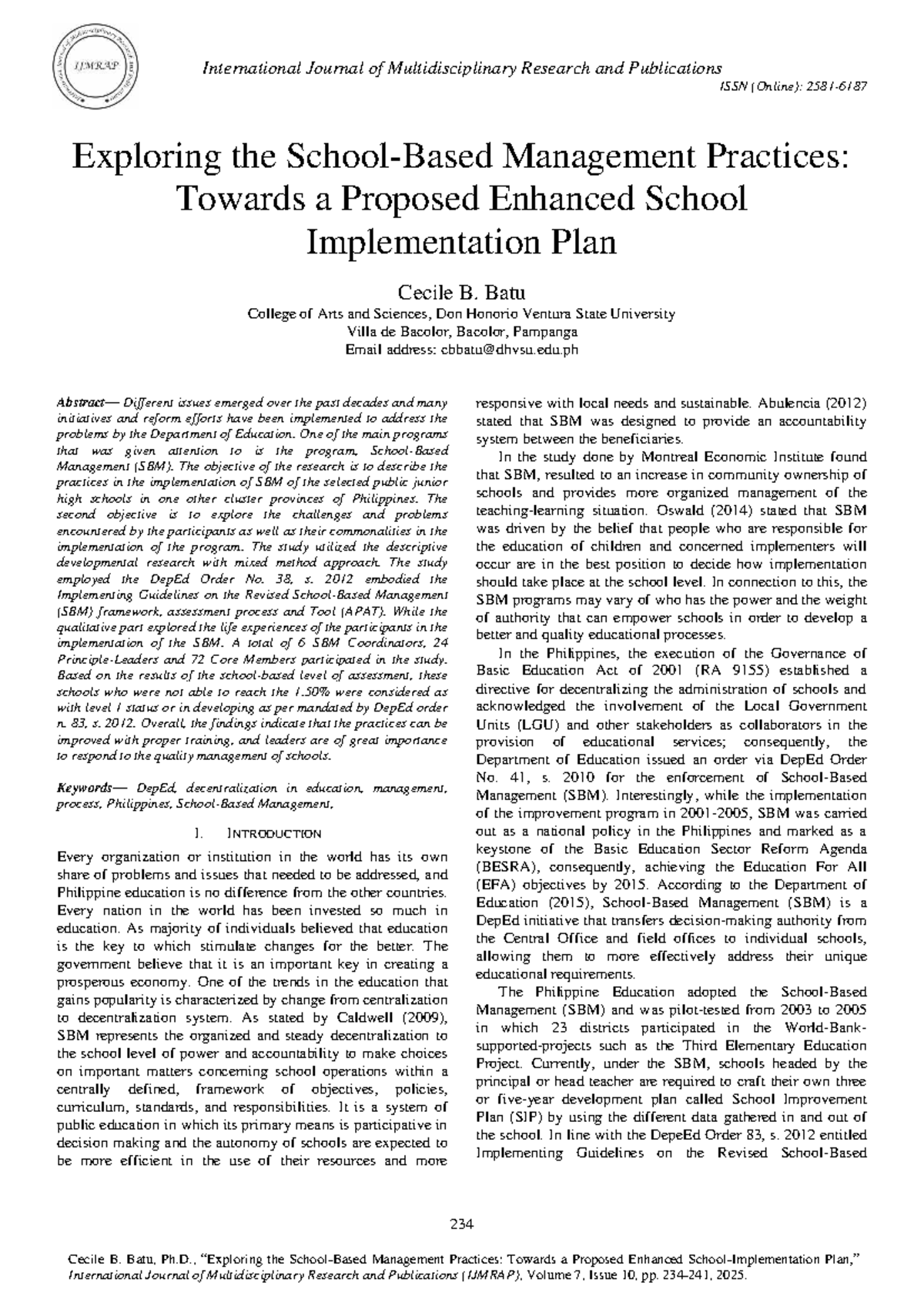 Exploring SBM Practices: Enhancing School Management in the Philippines ...