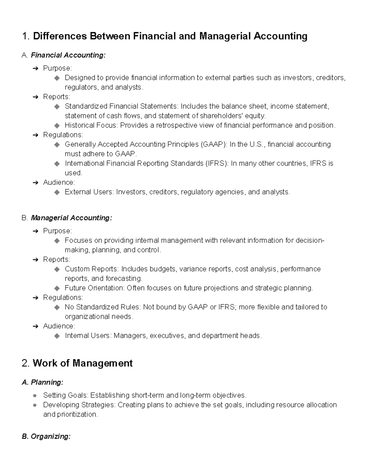 overview managerial - 1. Differences Between Financial and Managerial ...