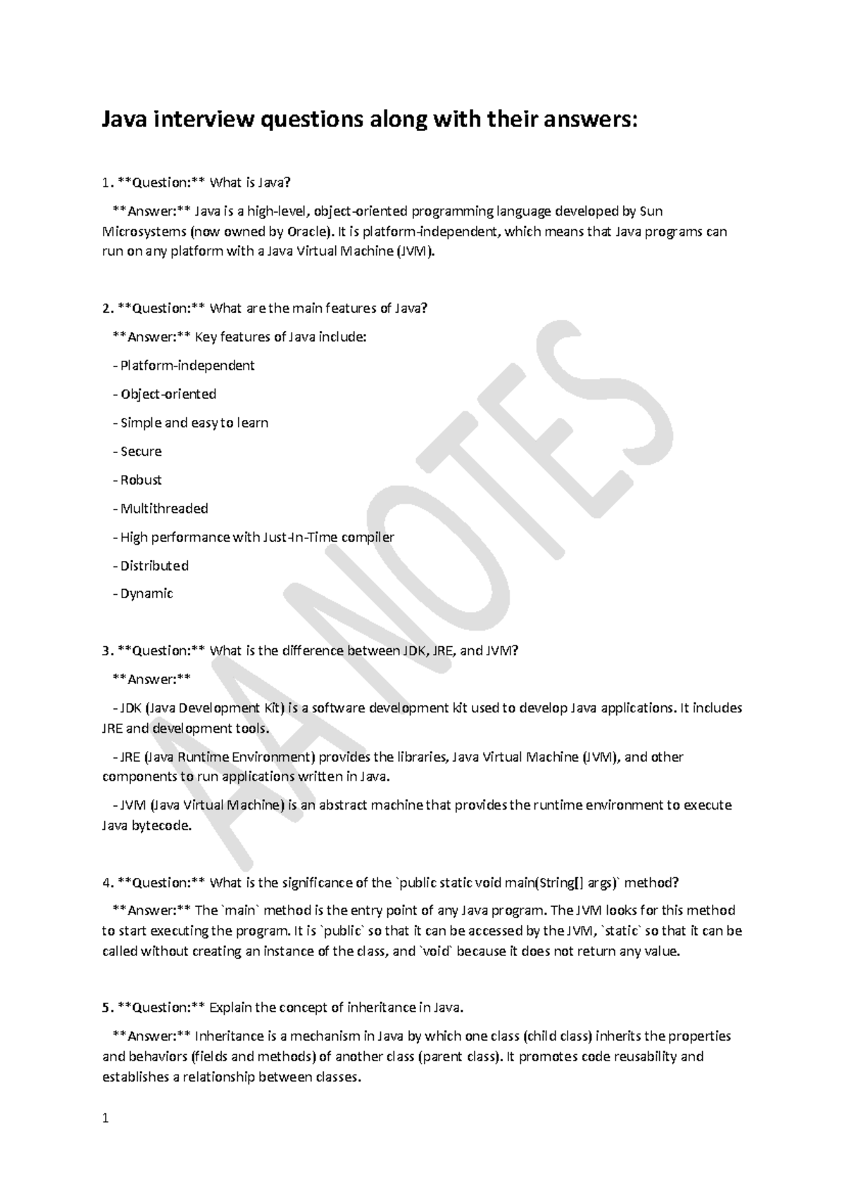 Java Interview Questions and Answers (CS101 Interview Prep) - Java ...