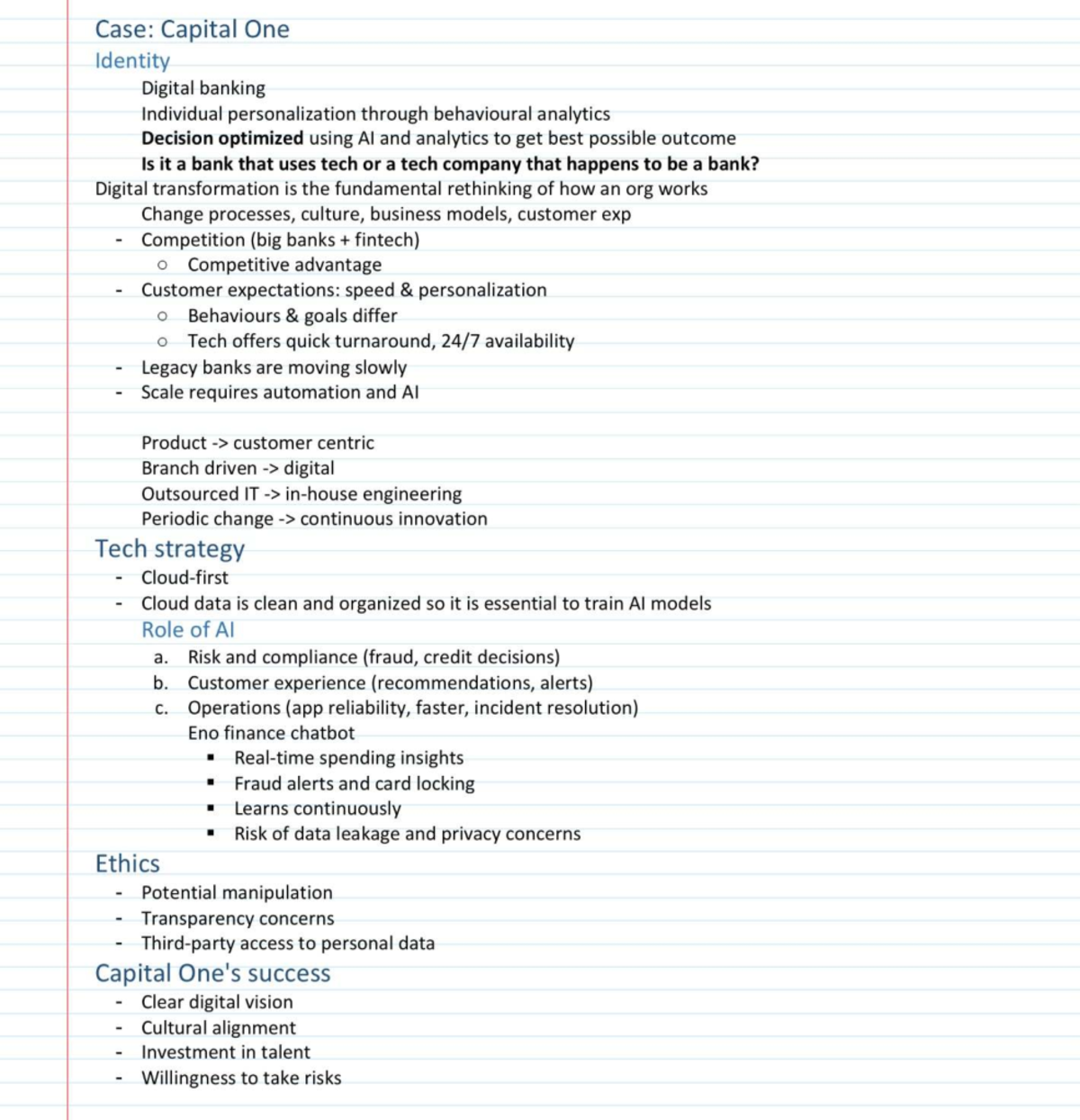 Case Study: Capital One's Digital Transformation & AI Strategy (Tut 1 ...