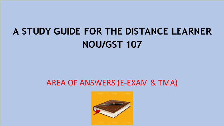 NOU 107 Study Guide: Distance Learning Strategies for 2025 - Studocu