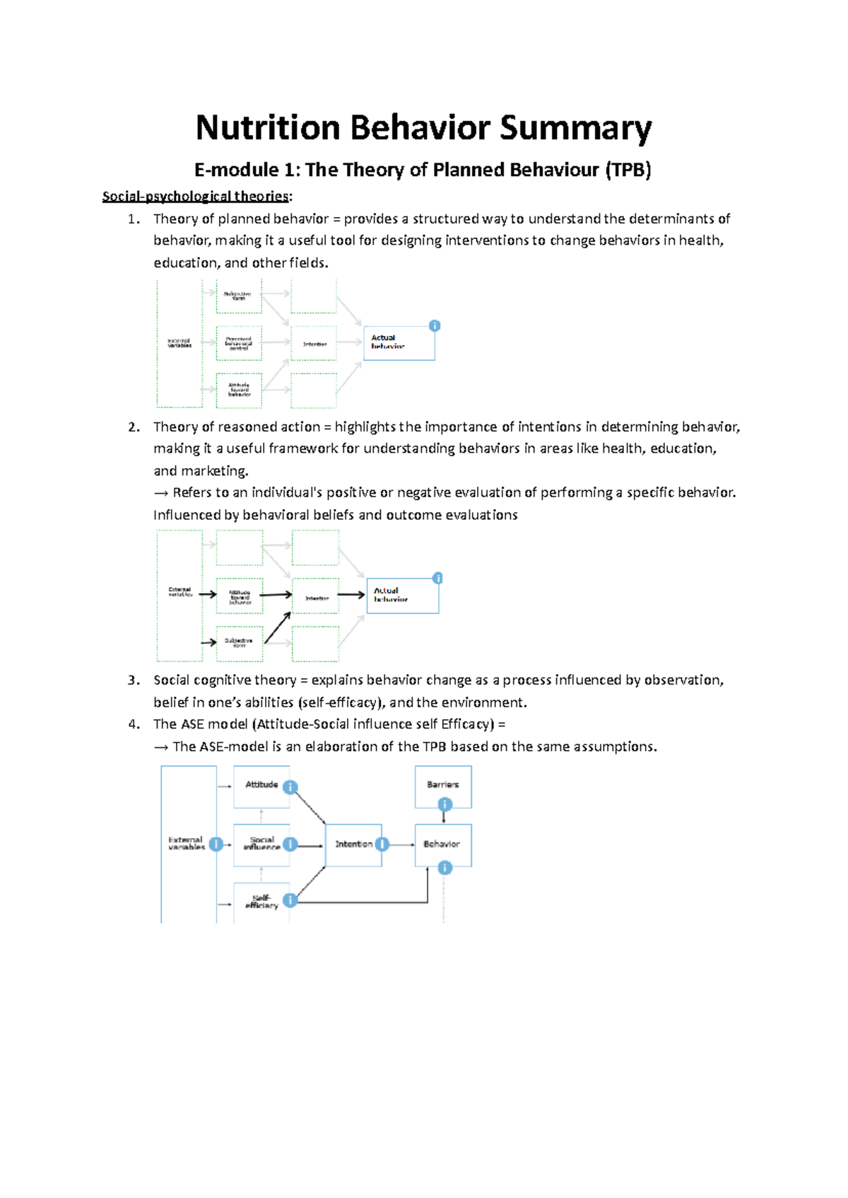 Nutrition Behavior Summary: Learning Goals & Lecture Insights - Studeersnel