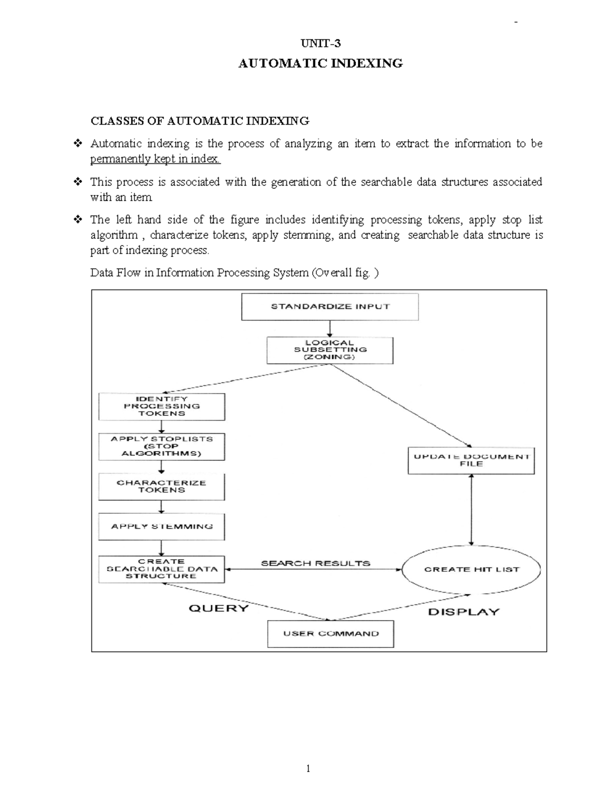 Automatic Indexing: Concepts and Techniques Overview - Course 3 - Studocu