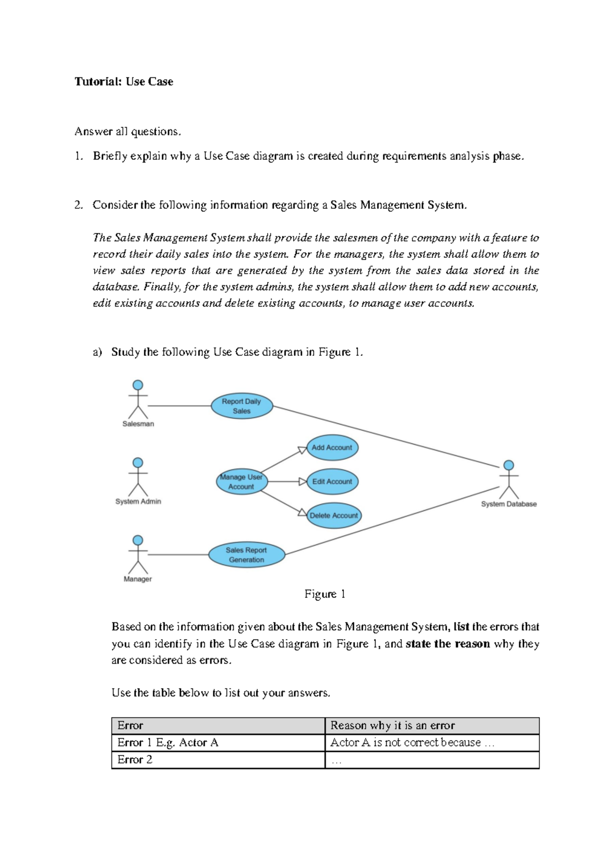 T5-Use Case Analysis and Corrections for Sales & Booking Systems - Studocu