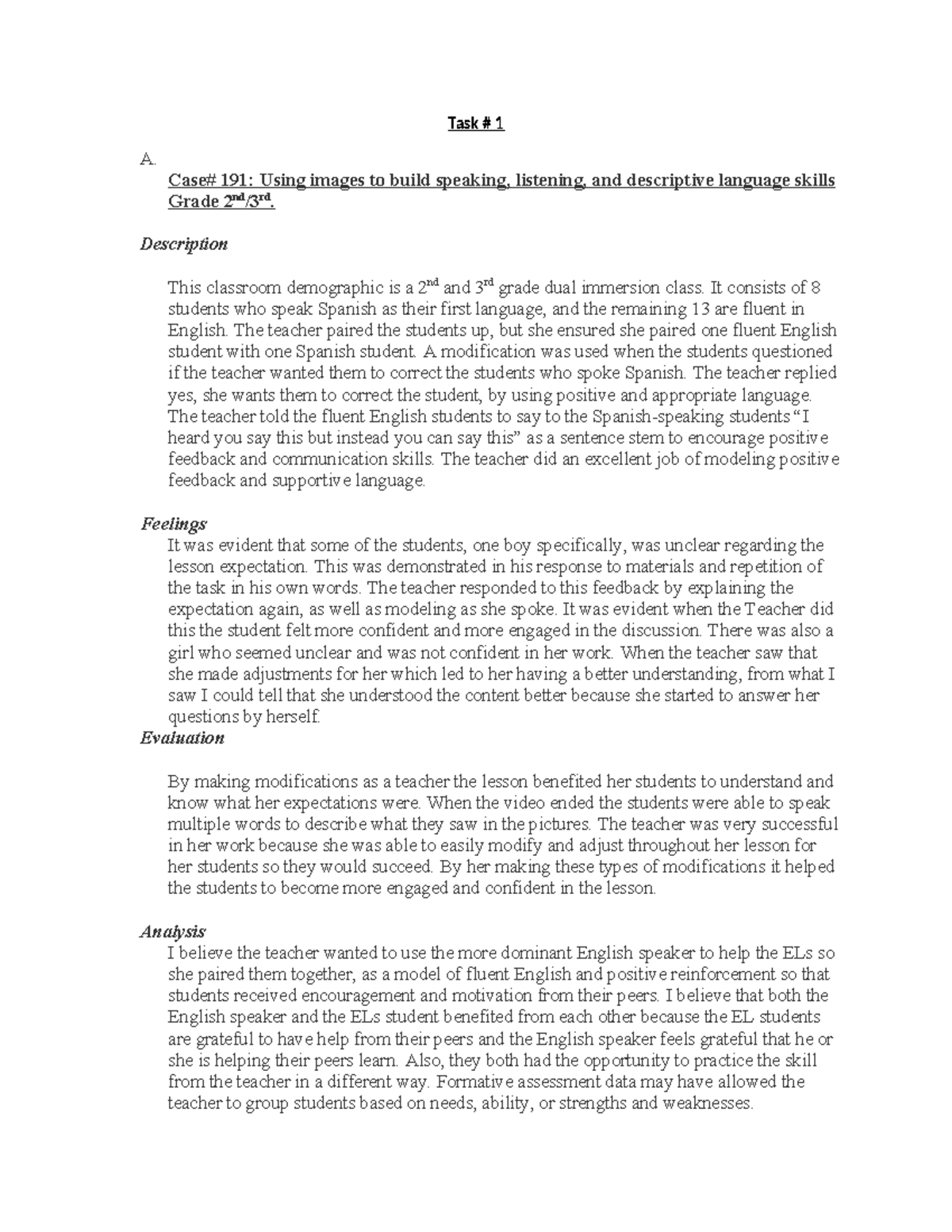 Task 1 D091 5 - Pass - Task # 1 A. Case# 191: Using images to build ...
