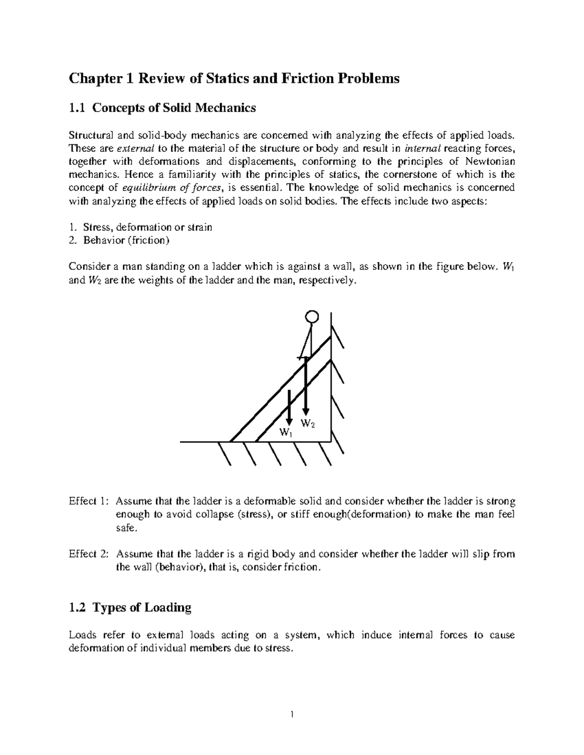 Chapter 1 - Notes on Statics and Friction Concepts - Studocu