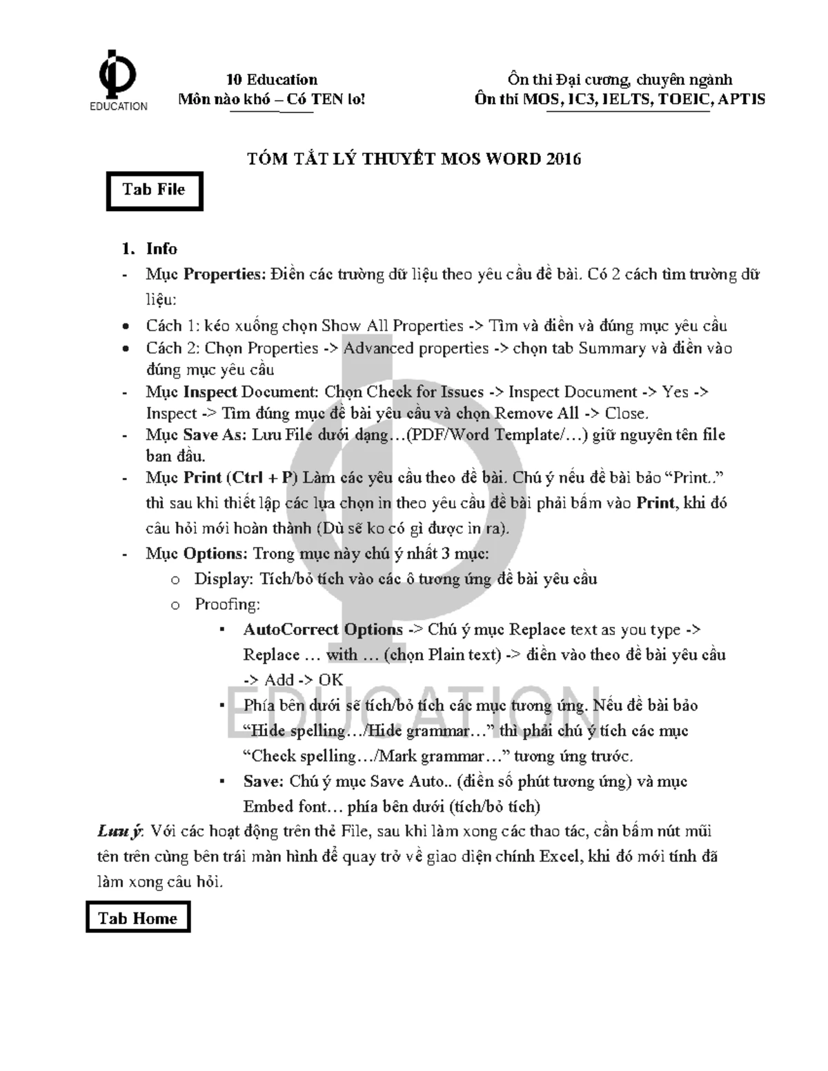 WORD 2019 MOS: Essential Tasks Overview for Day 1 Activities - Studocu