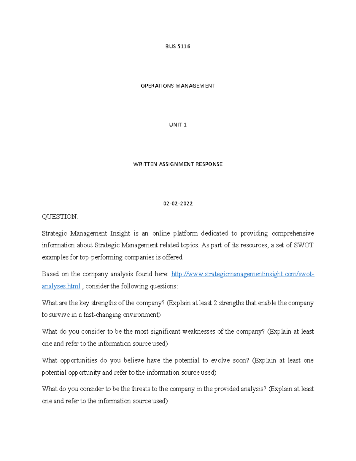 BUS 5116 UNIT 1 SWOT Analysis of Walt Disney: Strengths & Weaknesses ...