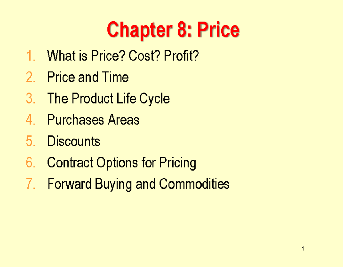 Chapter 8: Pricing Strategies and Customer Value Analysis - Studocu