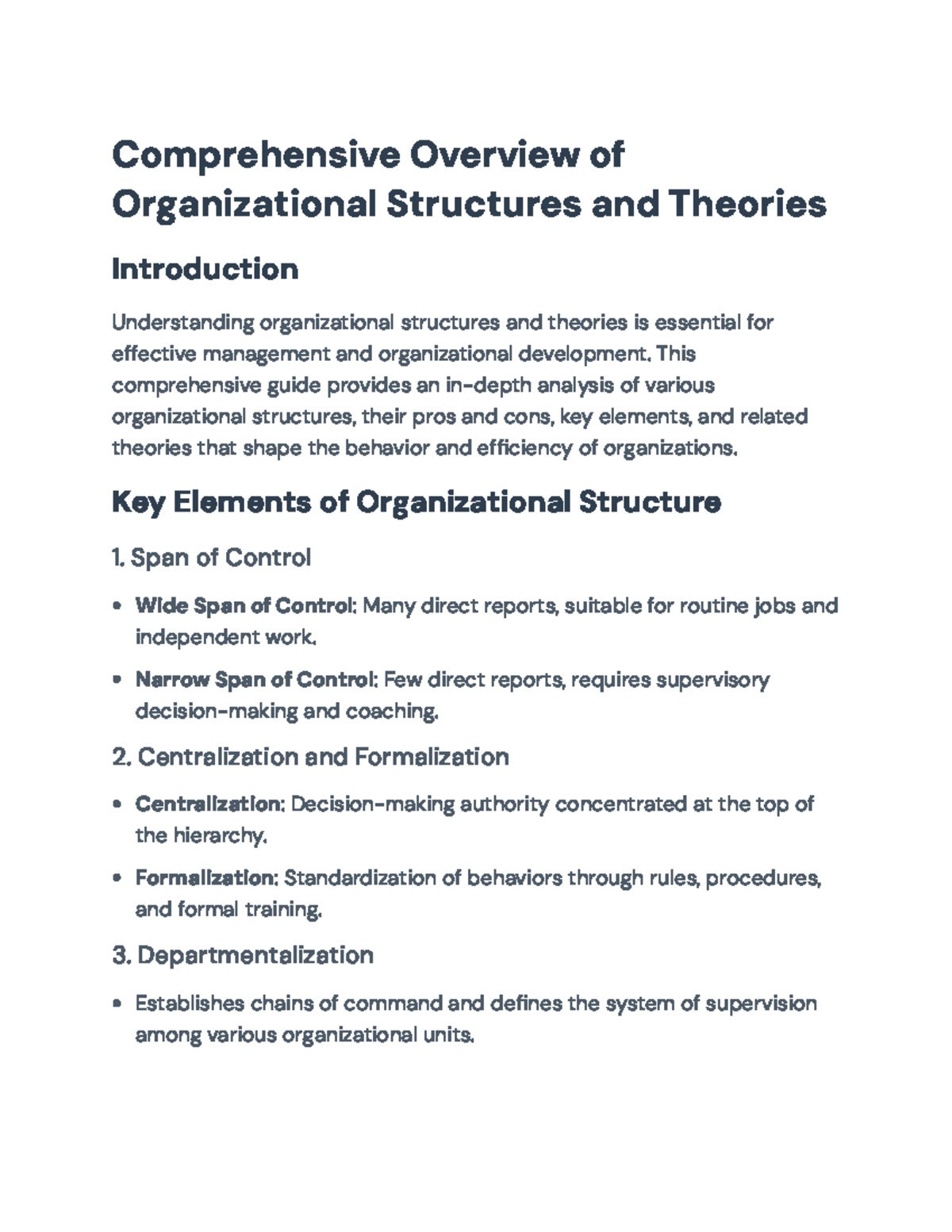 Comprehensive Guide to Organizational Structures and Theories ...