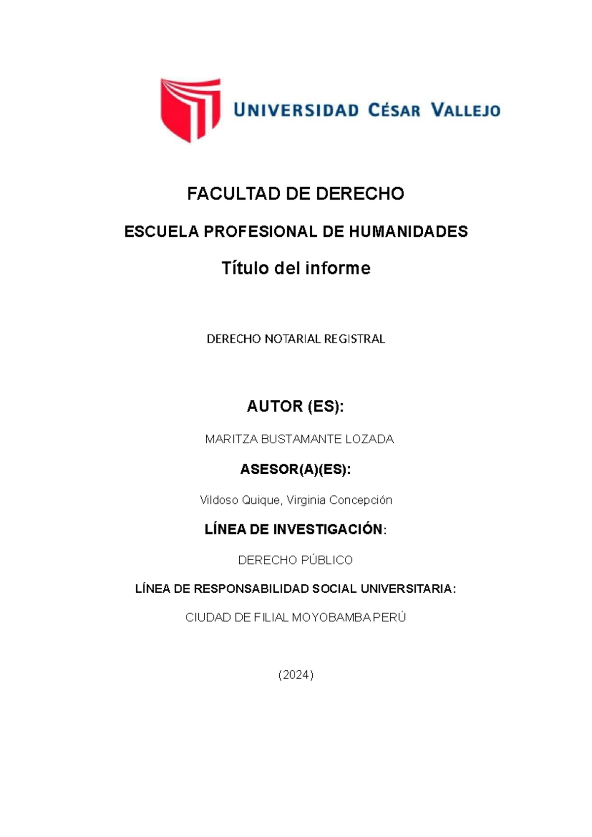 Informe del II Congreso Internacional de Derecho en Moyobamba - Studocu