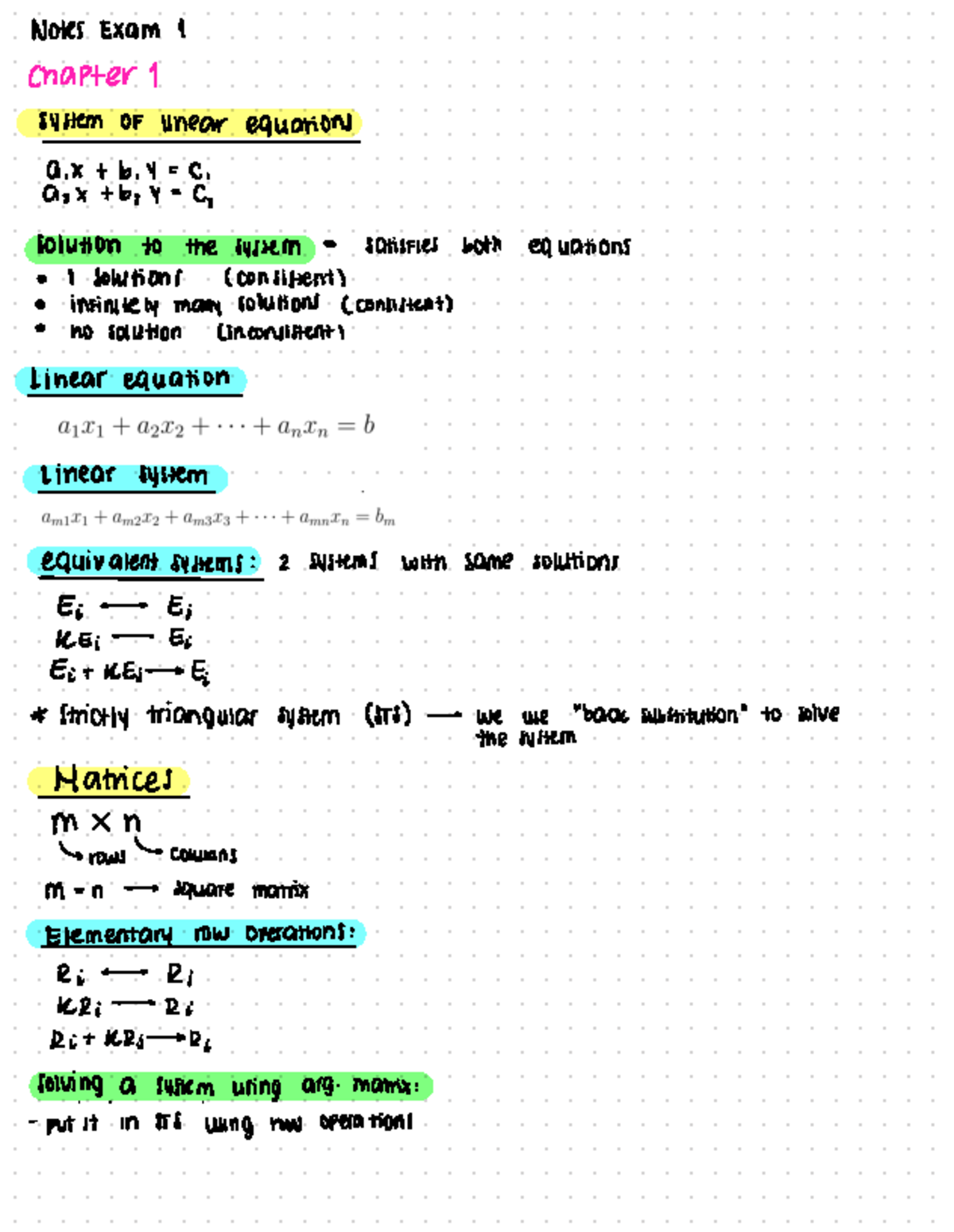 Exam 1 Notes - Summary of topics up to Exam 1 - ####### - Notes Exam 1 ...