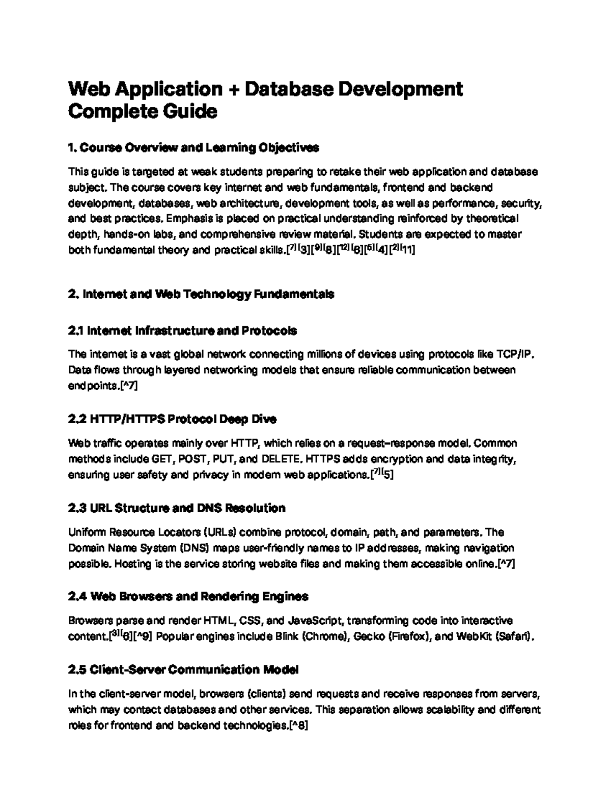 Web Application & Database Development Guide for Retake Exam - Studocu