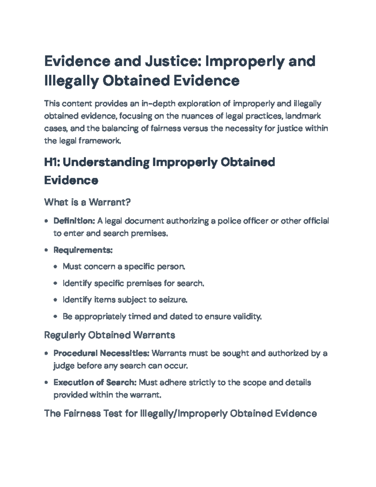 Evidence and Justice: Analyzing Improperly Obtained Evidence in Law ...