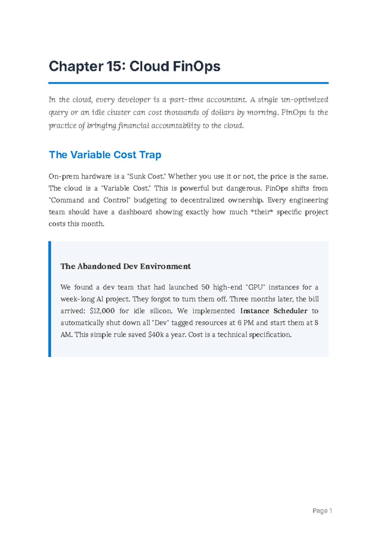 Chapter 15: Cloud FinOps - The Economics of Efficiency - Studocu