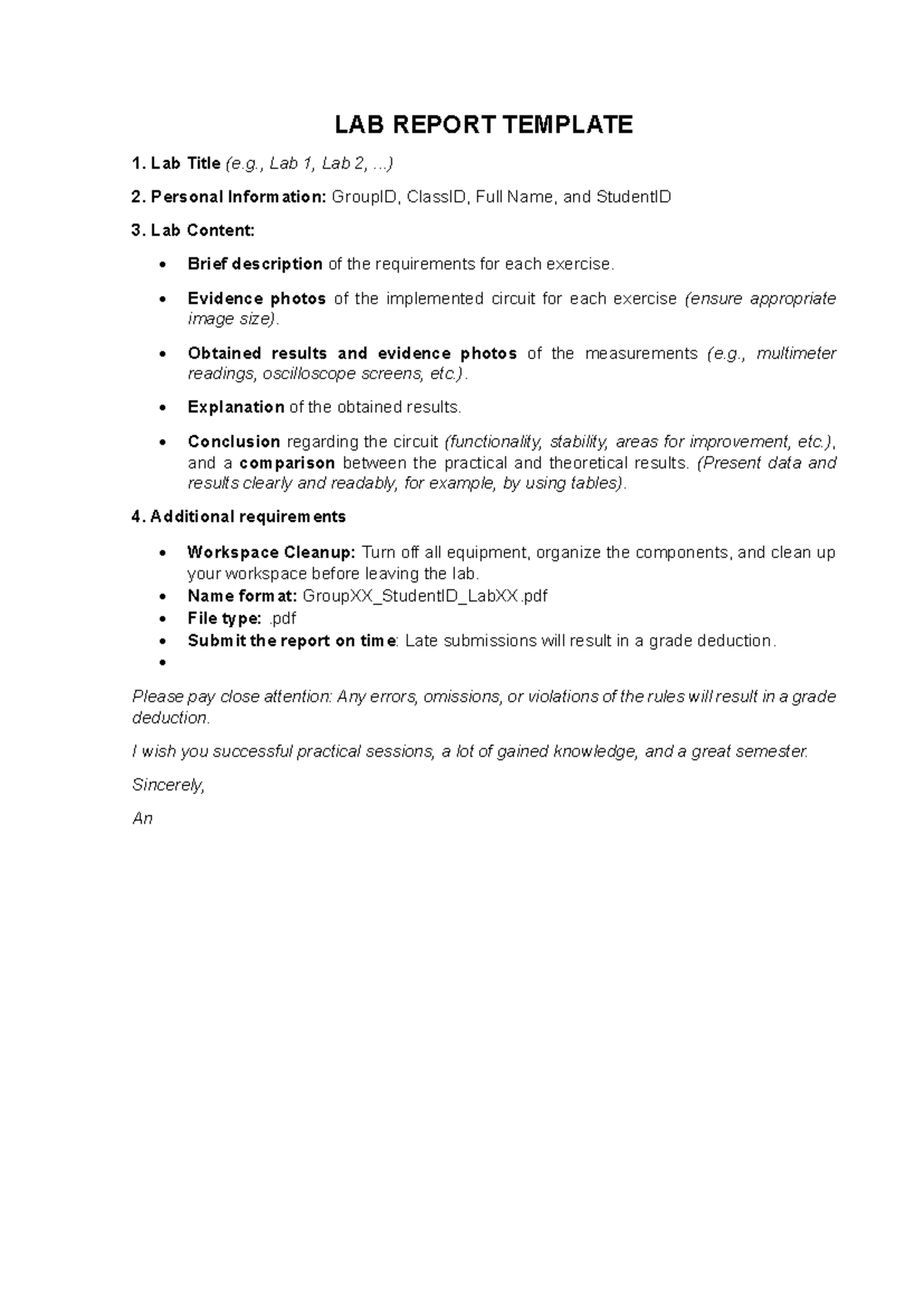 LAB REPORT TEMPLATE: Structure & Guidelines for Submission - Studocu