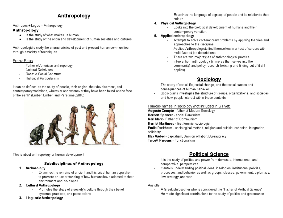 Soccult SEM 1 - Understanding Anthropology: Human Origins &amp; Societies ...