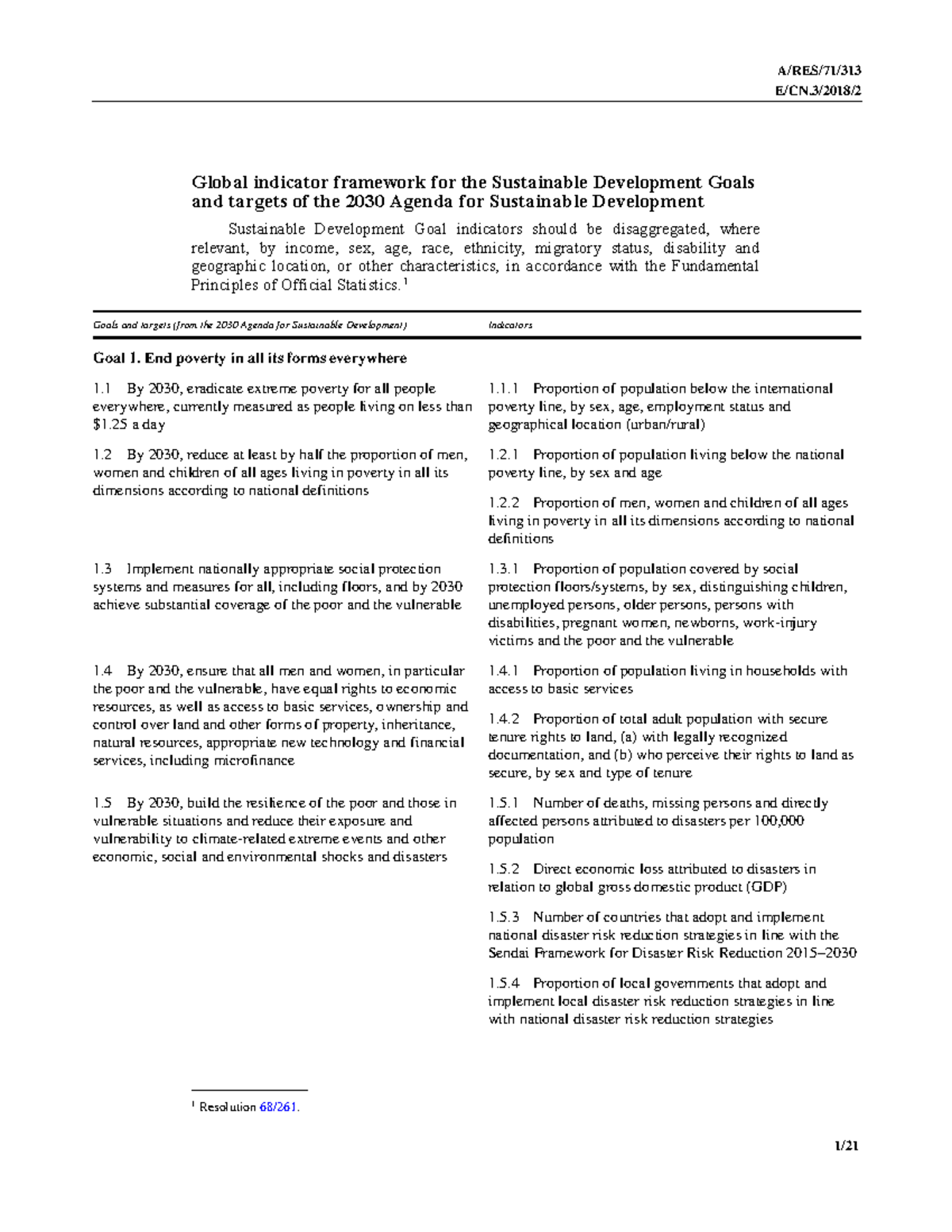Global Indicator Framework for SDGs: 2030 Agenda Overview - Studocu