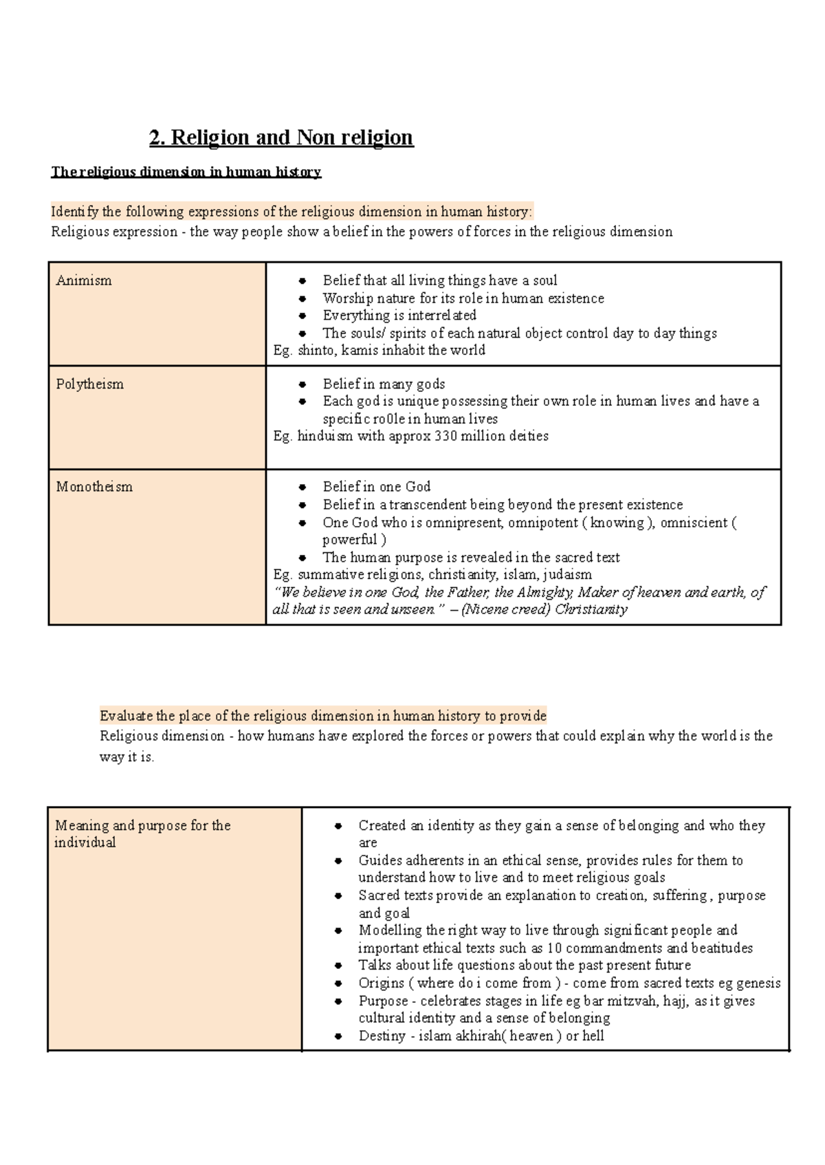 Yr 12 - Religion and Non-Religion: Exploring Human Beliefs and Values ...