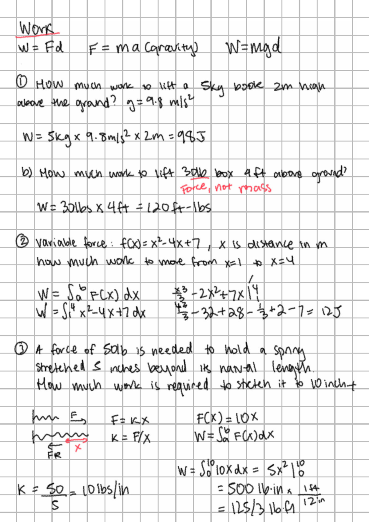 Applications to Physics - Work Problems (W Fd F ma) - Studocu