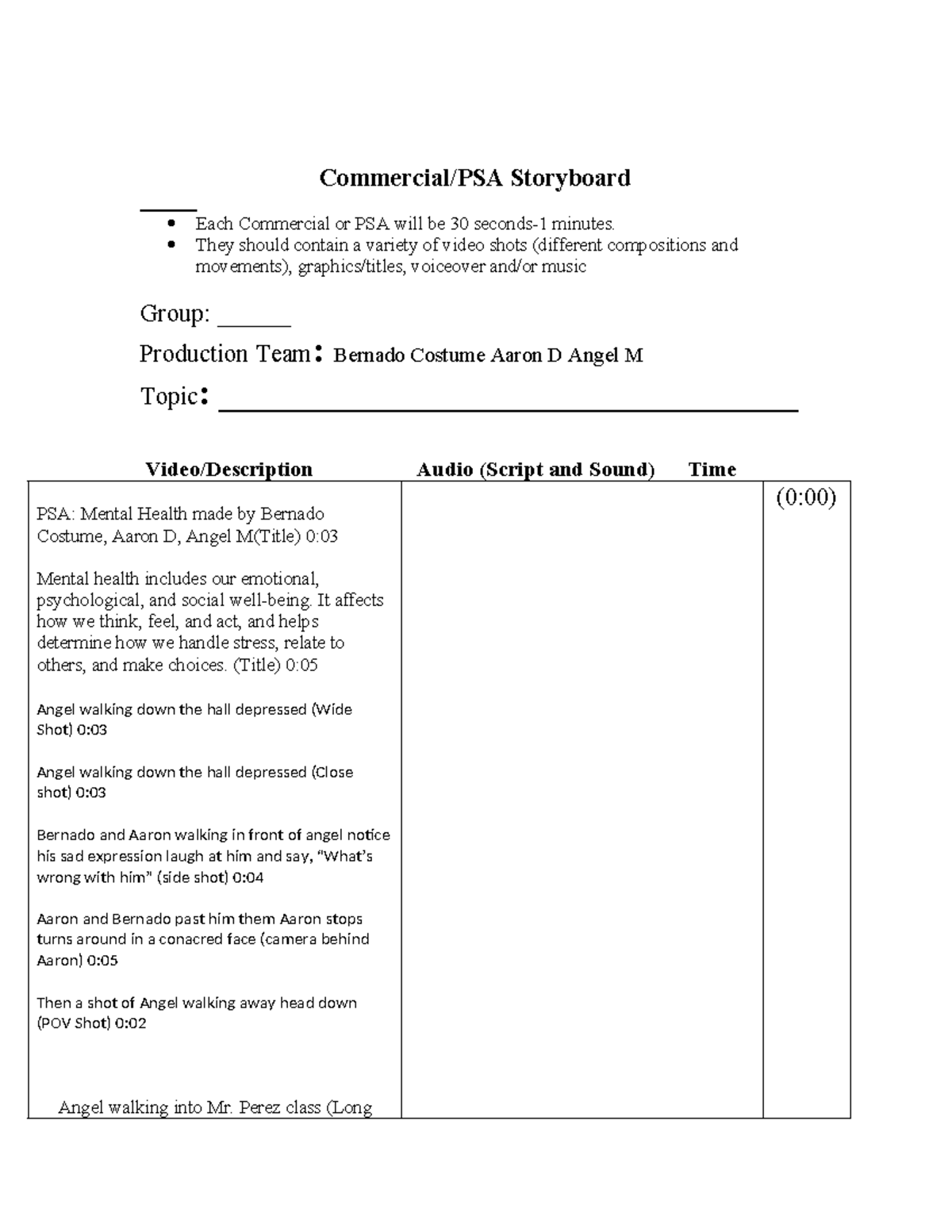 Commercial-PSA+storyboard+Mar+2018 - Commercial/PSA Storyboard Each ...
