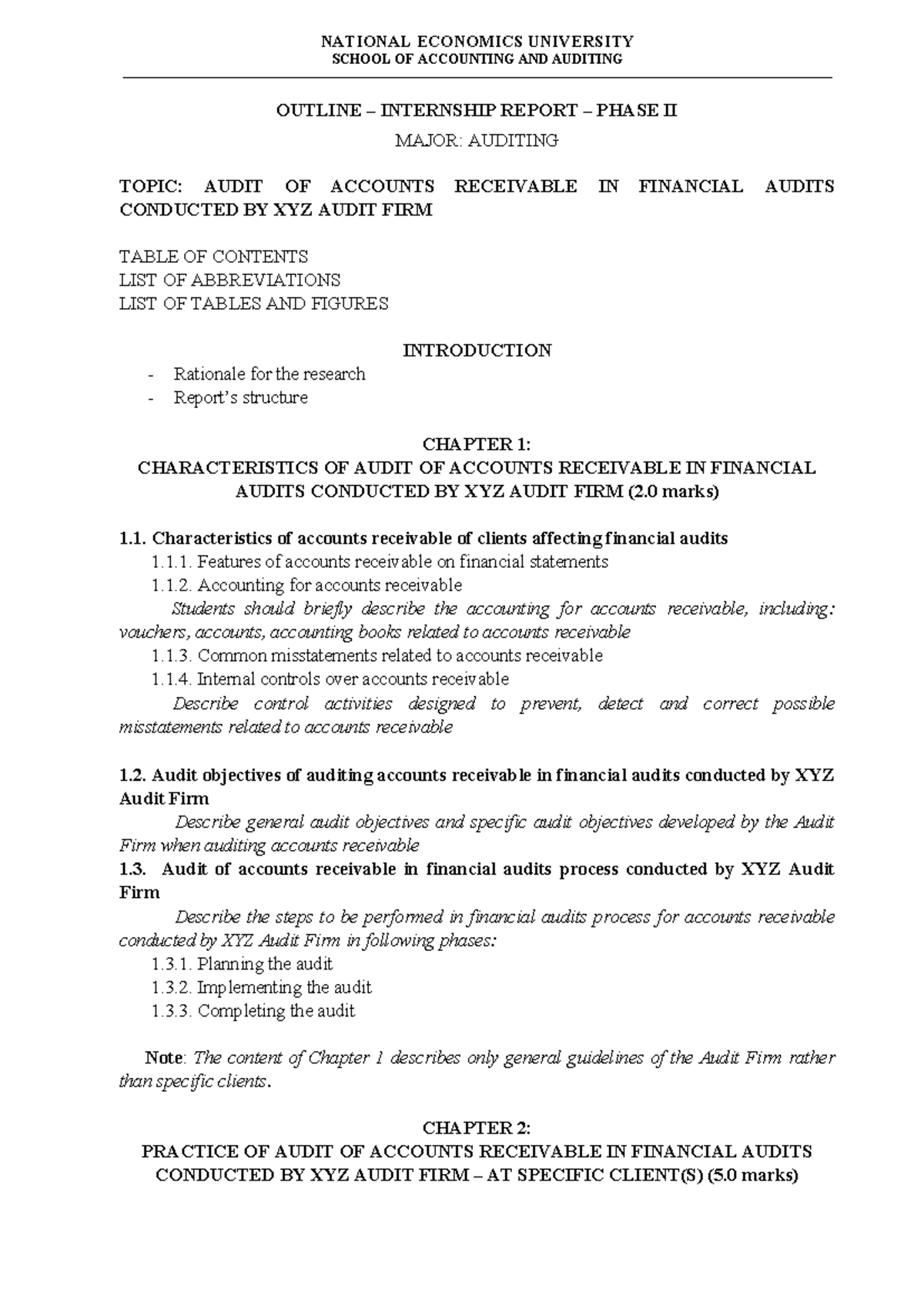 NEU ACC 401 Internship Report: Audit of Accounts Receivable Phase II ...