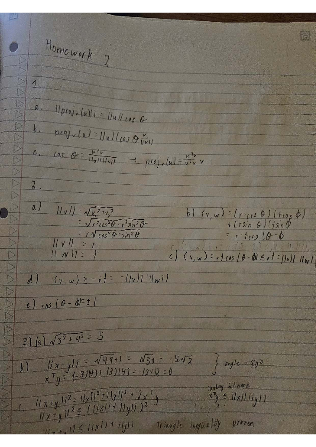 Homework 2: Vector Analysis and Linear Independence Concepts - Studocu