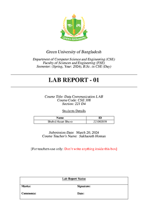 Project-Report-DC - Project Report - Green University of Bangladesh ...