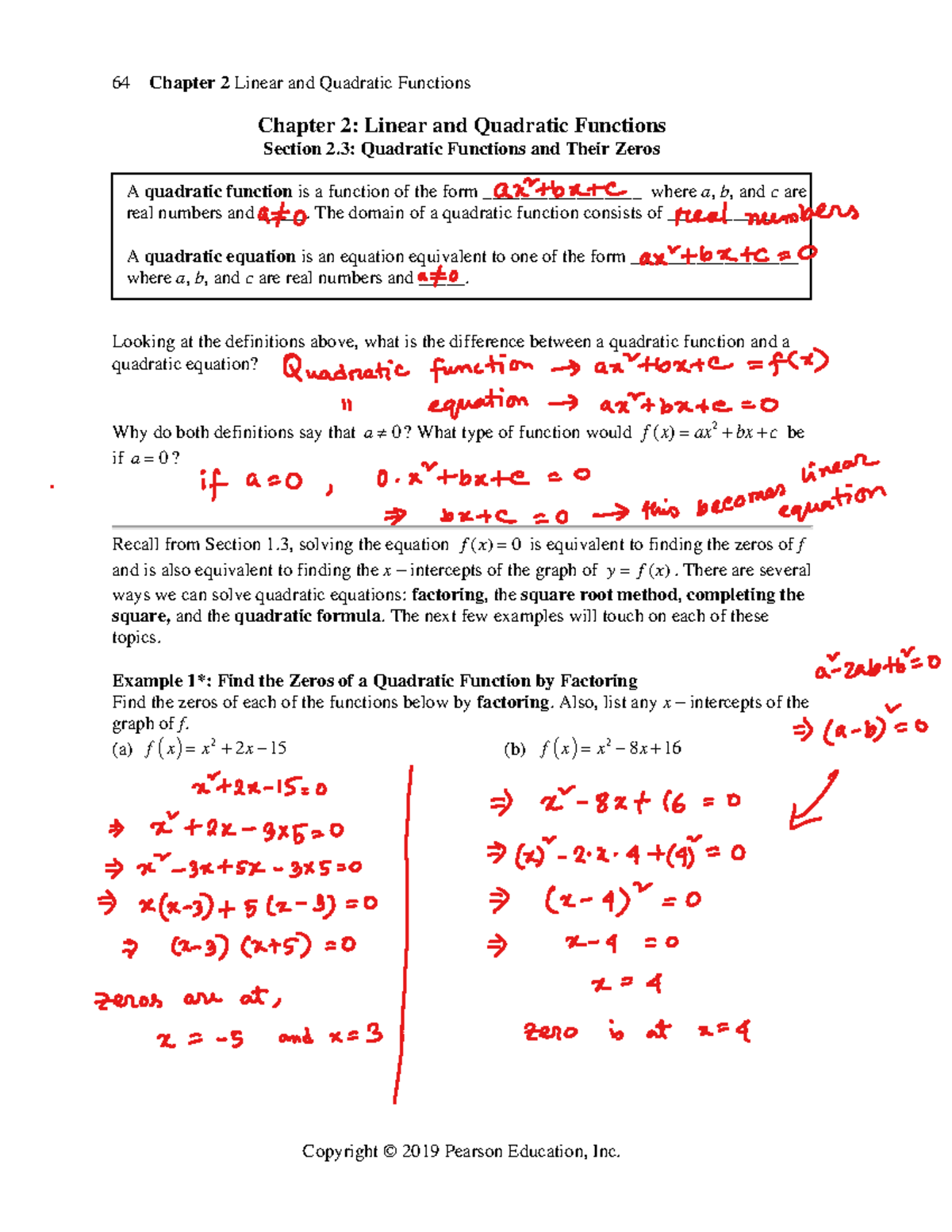 Understanding Quadratic Functions & Their Zeros: Math 101, Sec 2.3 ...