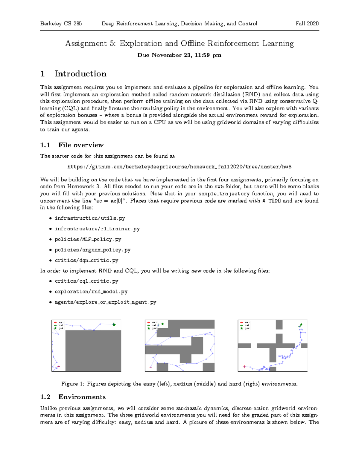 Hw5 - Assignment 5: Exploration & Offline Reinforcement Learning - Studocu