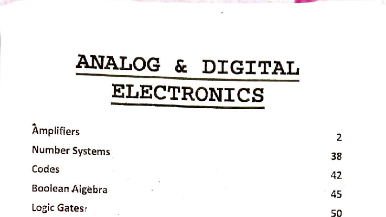 ANALOG DIGITAL ELECTRONICS WBUT: Amplifiers, Logic Gates, and ...