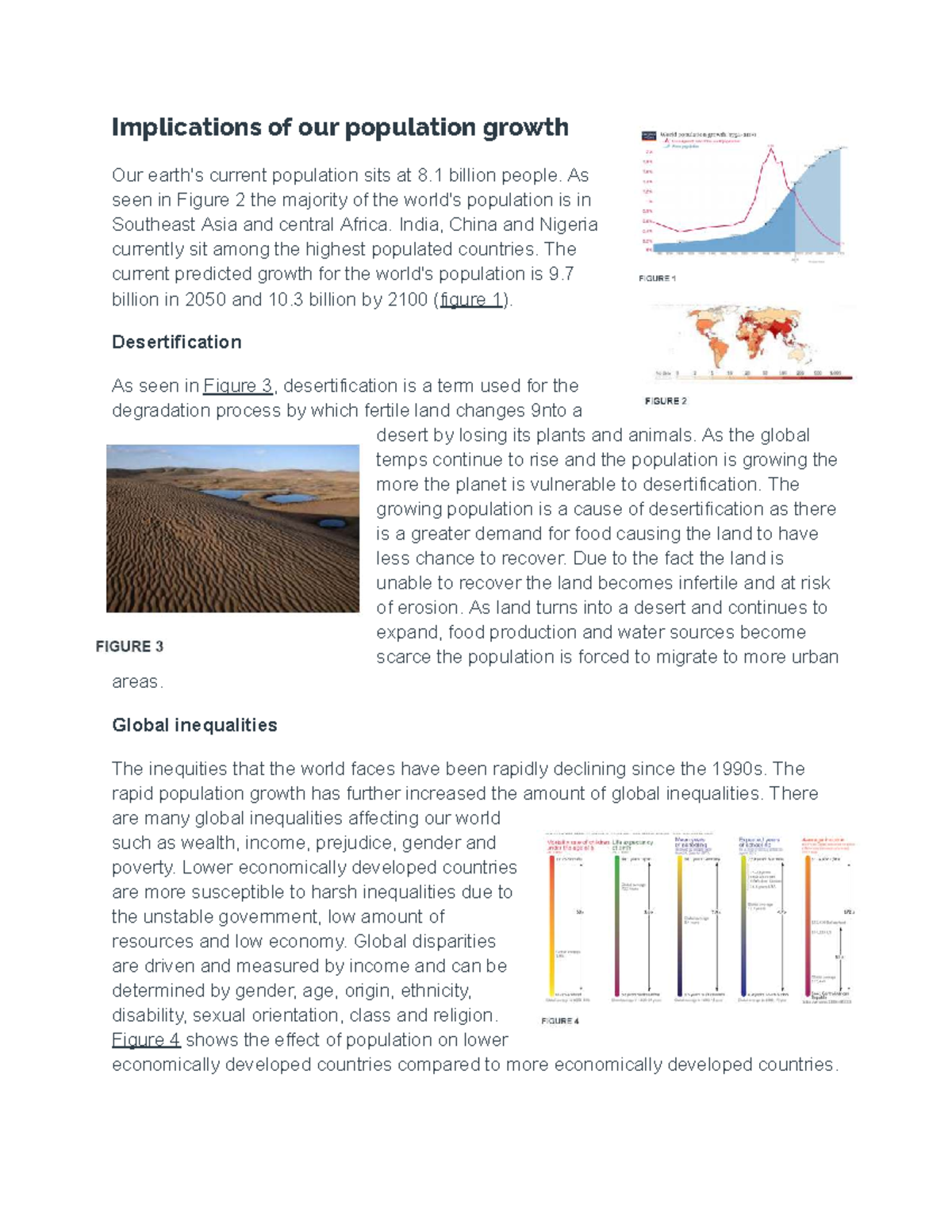 Desertification Report: Impacts of Population Growth on Land and ...