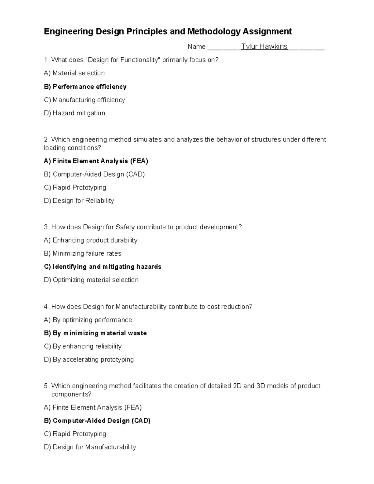 Engineering Design Principles and Methodology Assignment (ENGG 101 ...