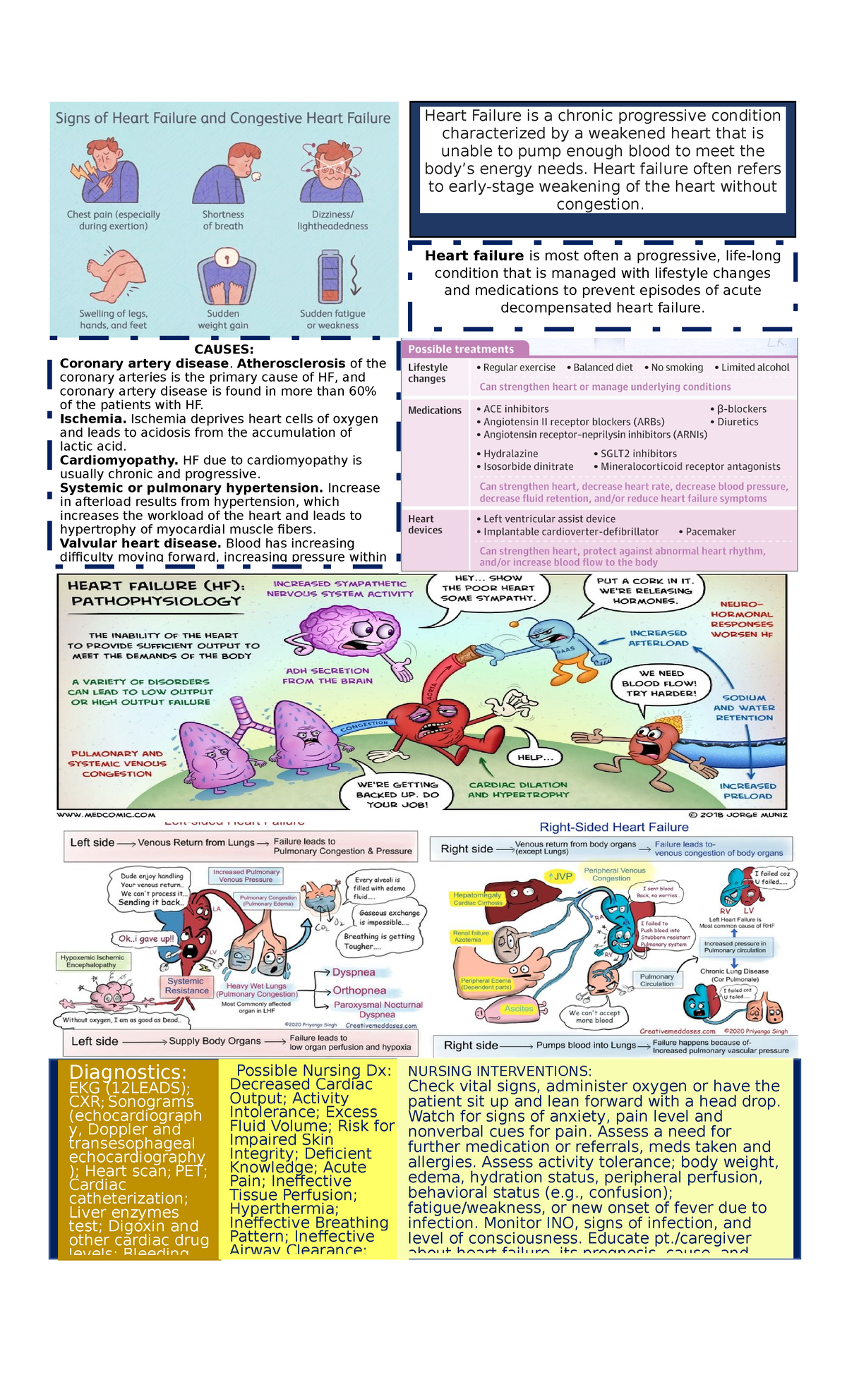 Heart Failure Inforgraphic - NURSING INTERVENTIONS: Check vital signs ...