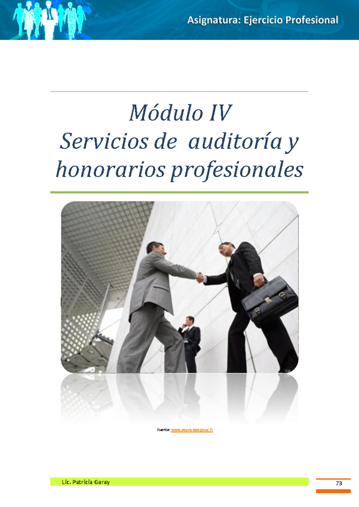 Módulo IV: Servicios de Auditoría y Honorarios Profesionales (U4) - Studocu