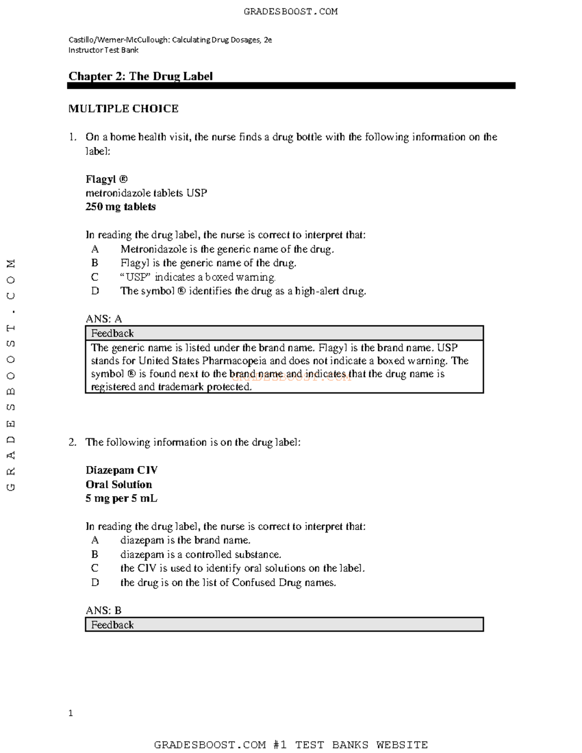 Ch02 - Med Surge: Key Drug Labeling Insights & Test Questions - Studocu