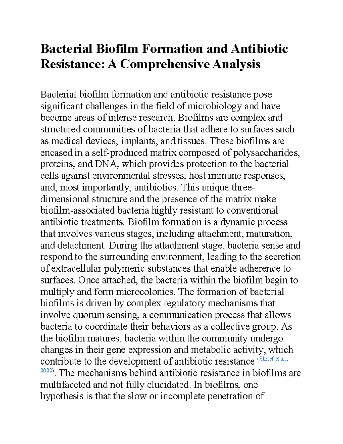 Bacterial Biofilm Formation and Antibiotic Resistance - Biofilms are ...