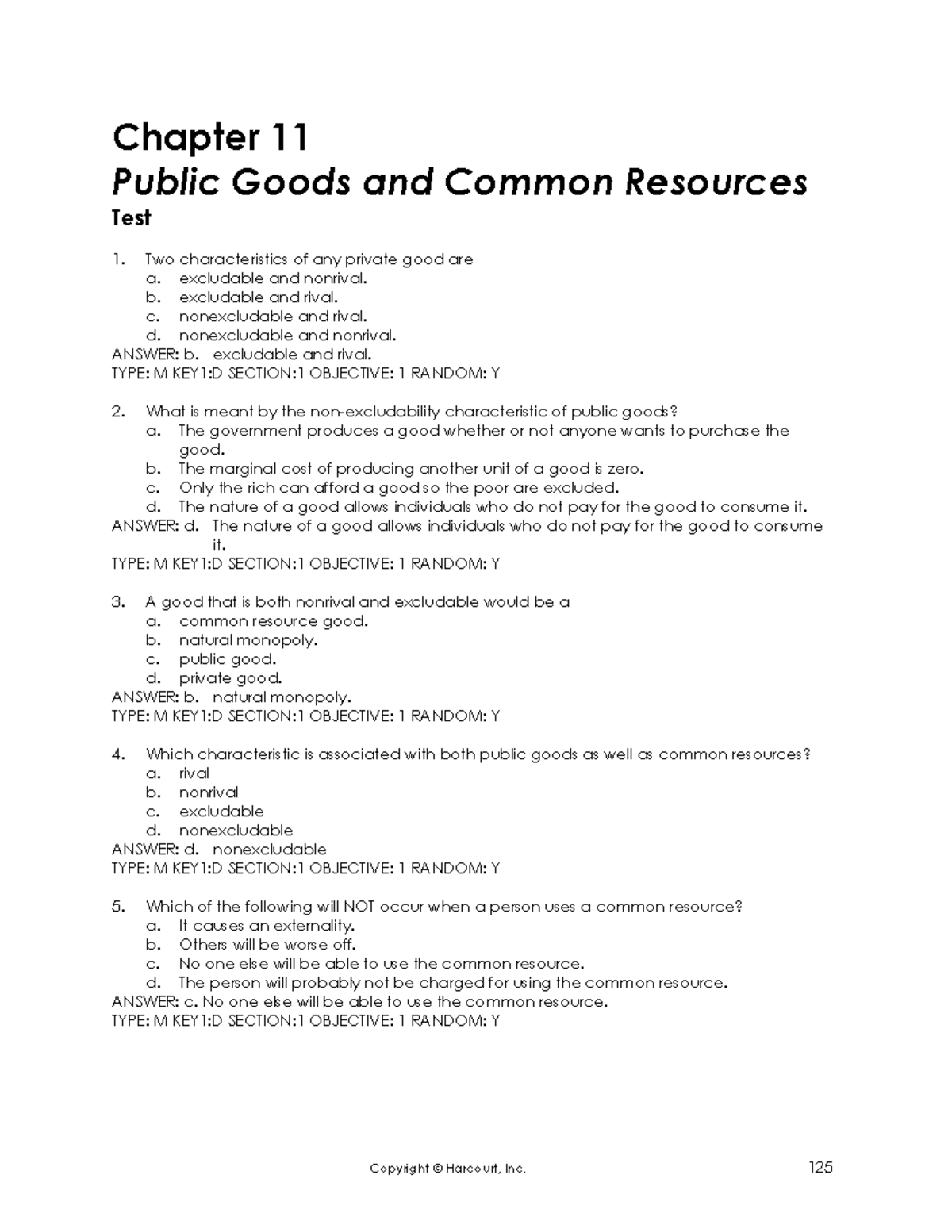 Kanago Kugler Chapter 11 - Chapter 11 Public Goods and Common Resources ...