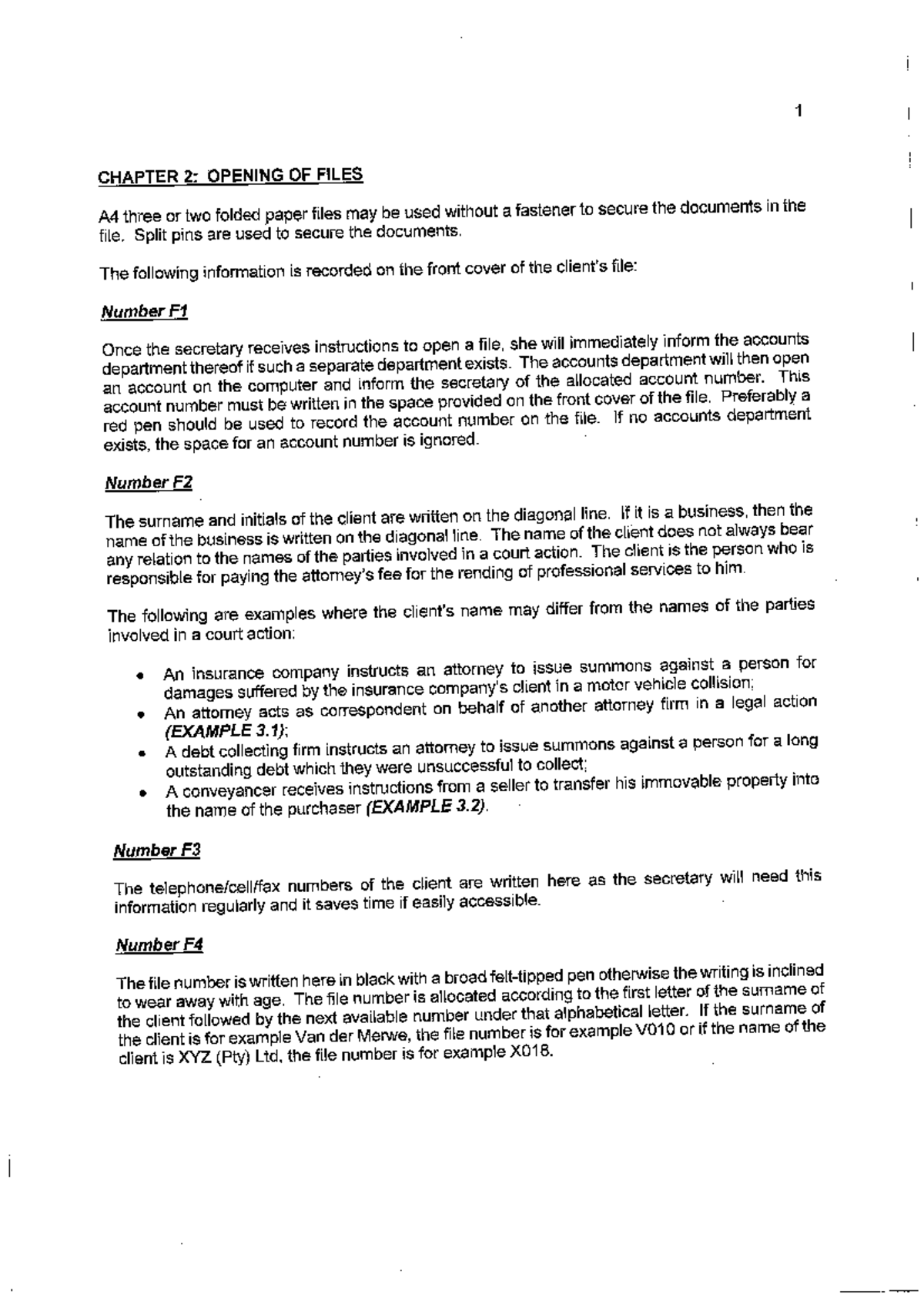 Chapter 2 - Opening of Files: Procedures and Record-Keeping - Studocu